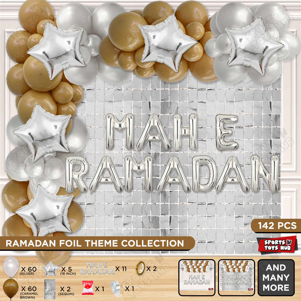 Mah E Ramadan Foil Balloon Arch Theme Collection
