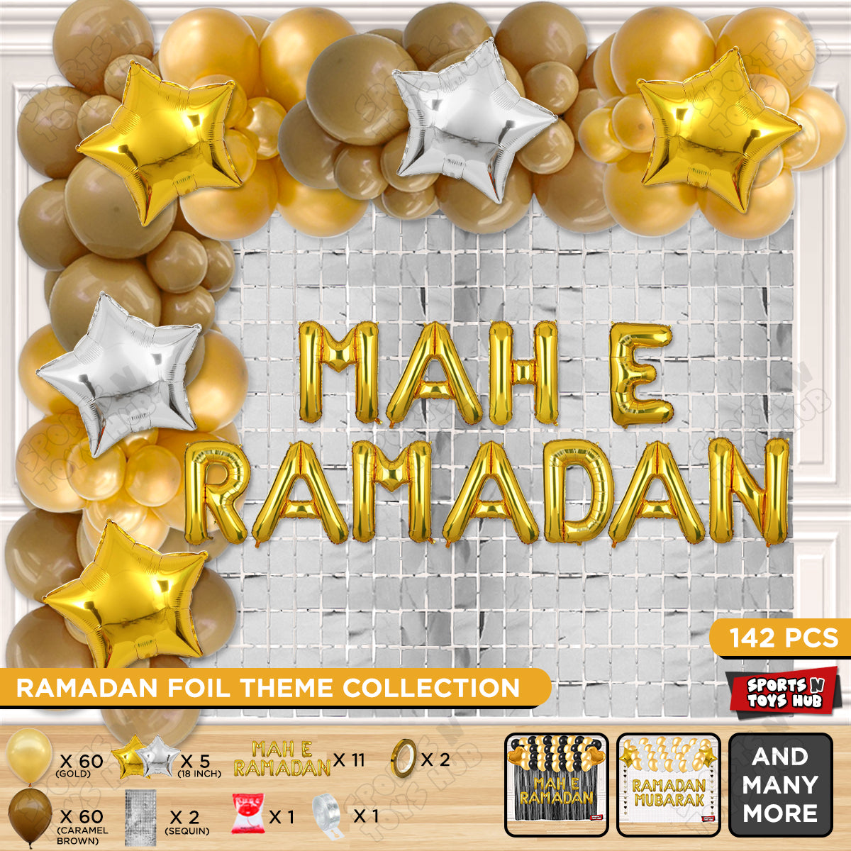 Mah E Ramadan Foil Balloon Arch Theme Collection