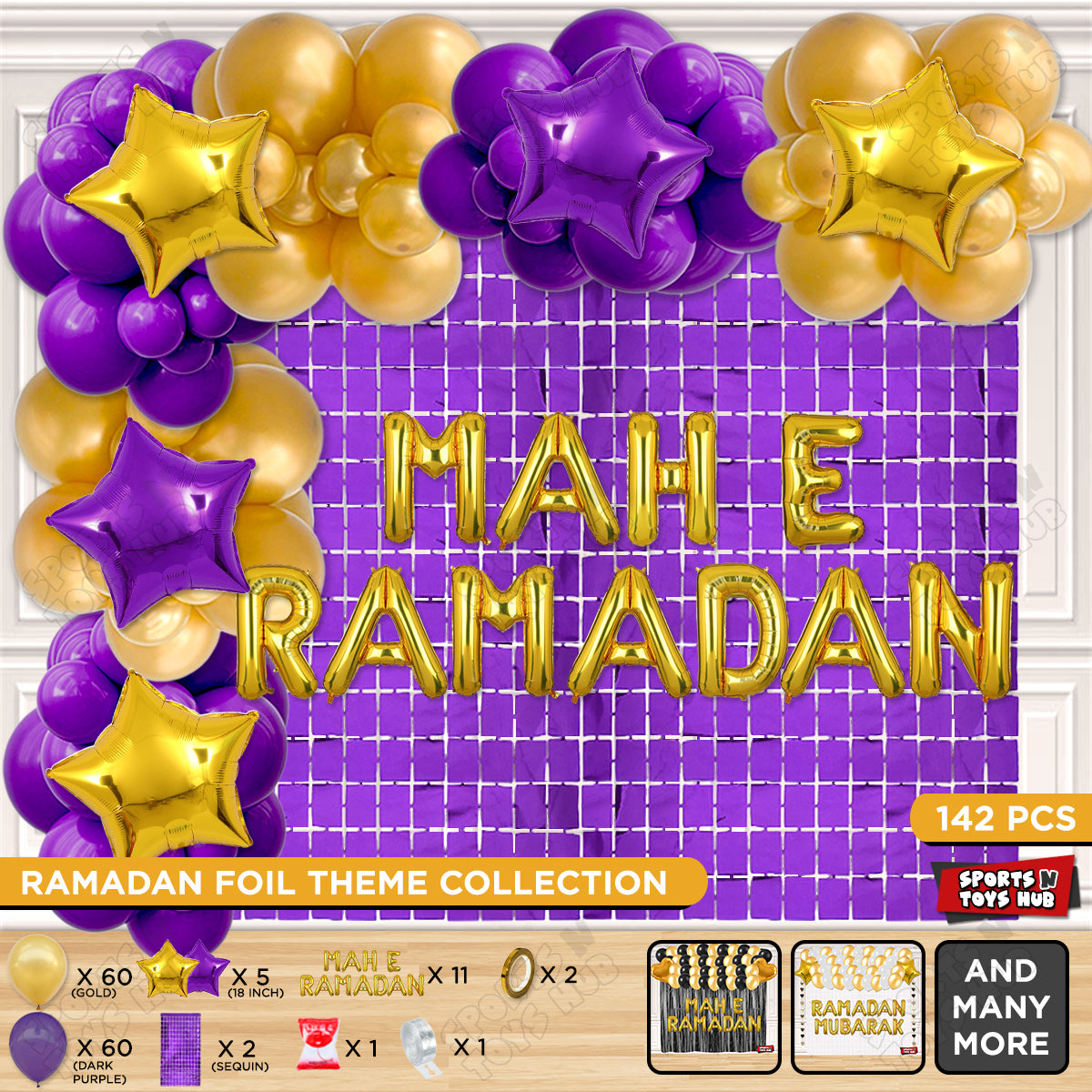Mah E Ramadan Foil Balloon Arch Theme Collection