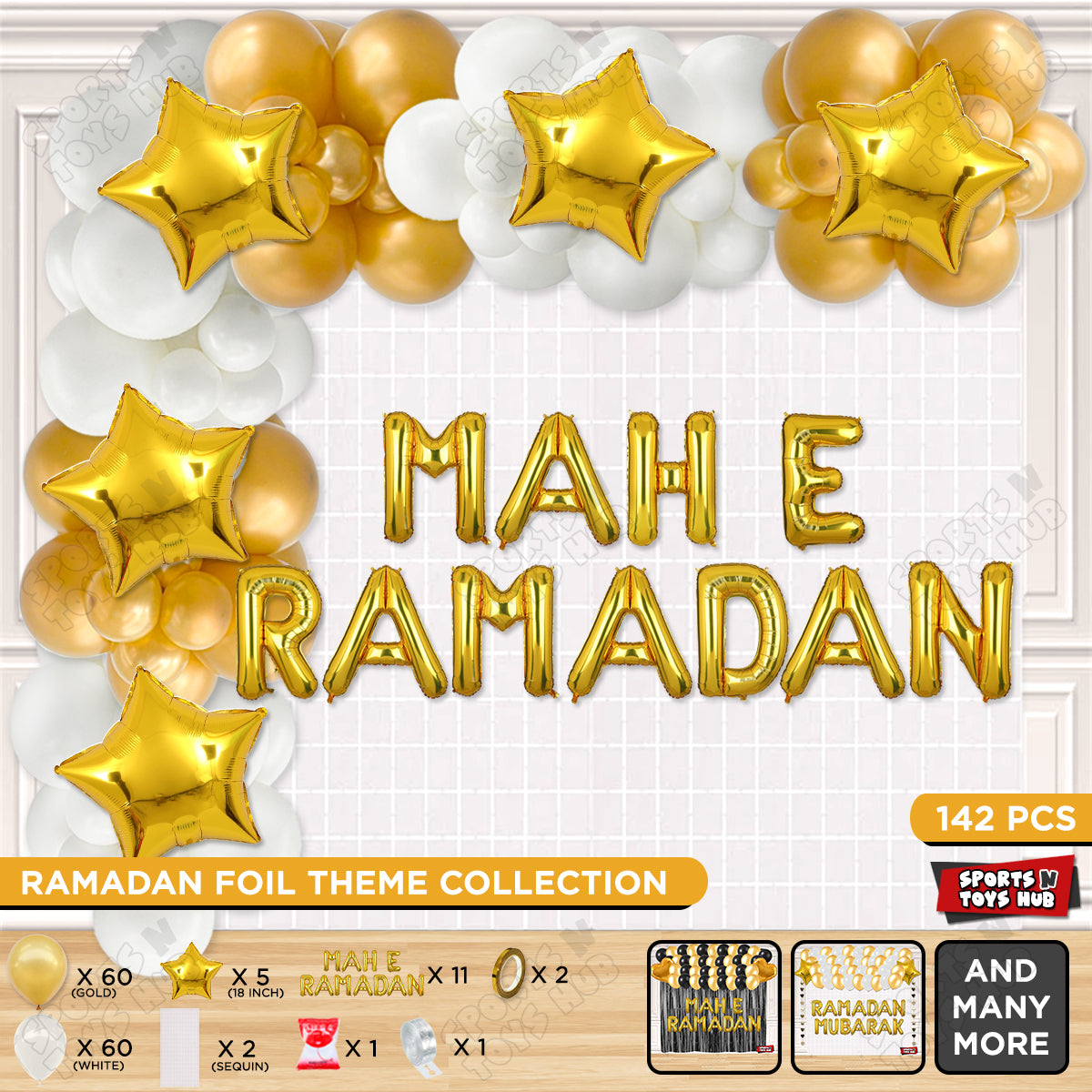 Mah E Ramadan Foil Balloon Arch Theme Collection