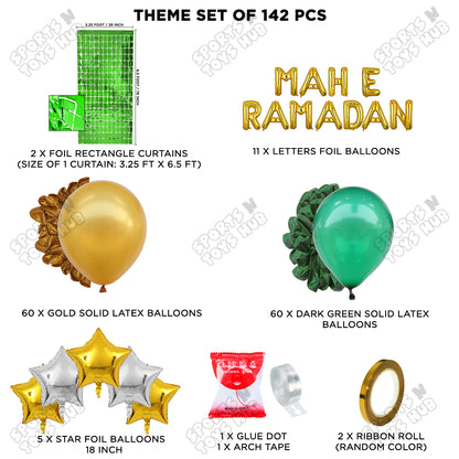 Mah E Ramadan Foil Balloon Rectangle Curtain Theme Collection