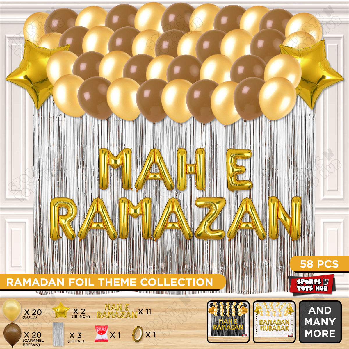 Mah E Ramazan Foil Balloon Curtain Theme Collection