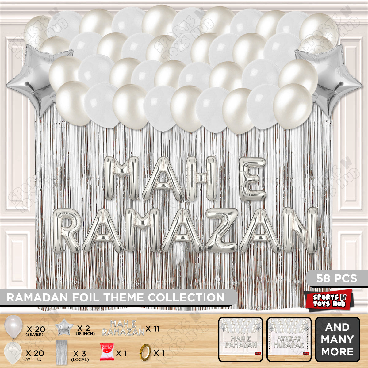 Mah E Ramazan Foil Balloon Curtain Theme Collection
