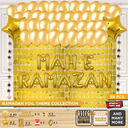 Mah E Ramazan Foil Balloon Rectangle Curtain Theme Collection