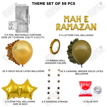 Mah E Ramazan Foil Balloon Rectangle Curtain Theme Collection