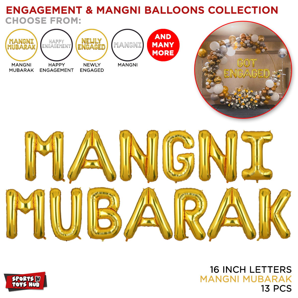 Mangni Mubarak Foil Letter Collection
