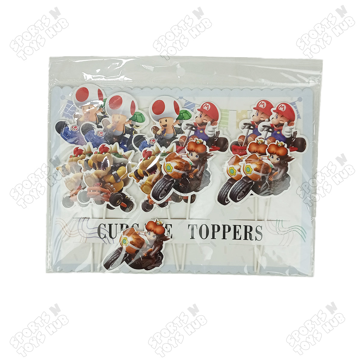Super Mario Cartoon Game Characters Cup Cake Topper - 12 Pcs