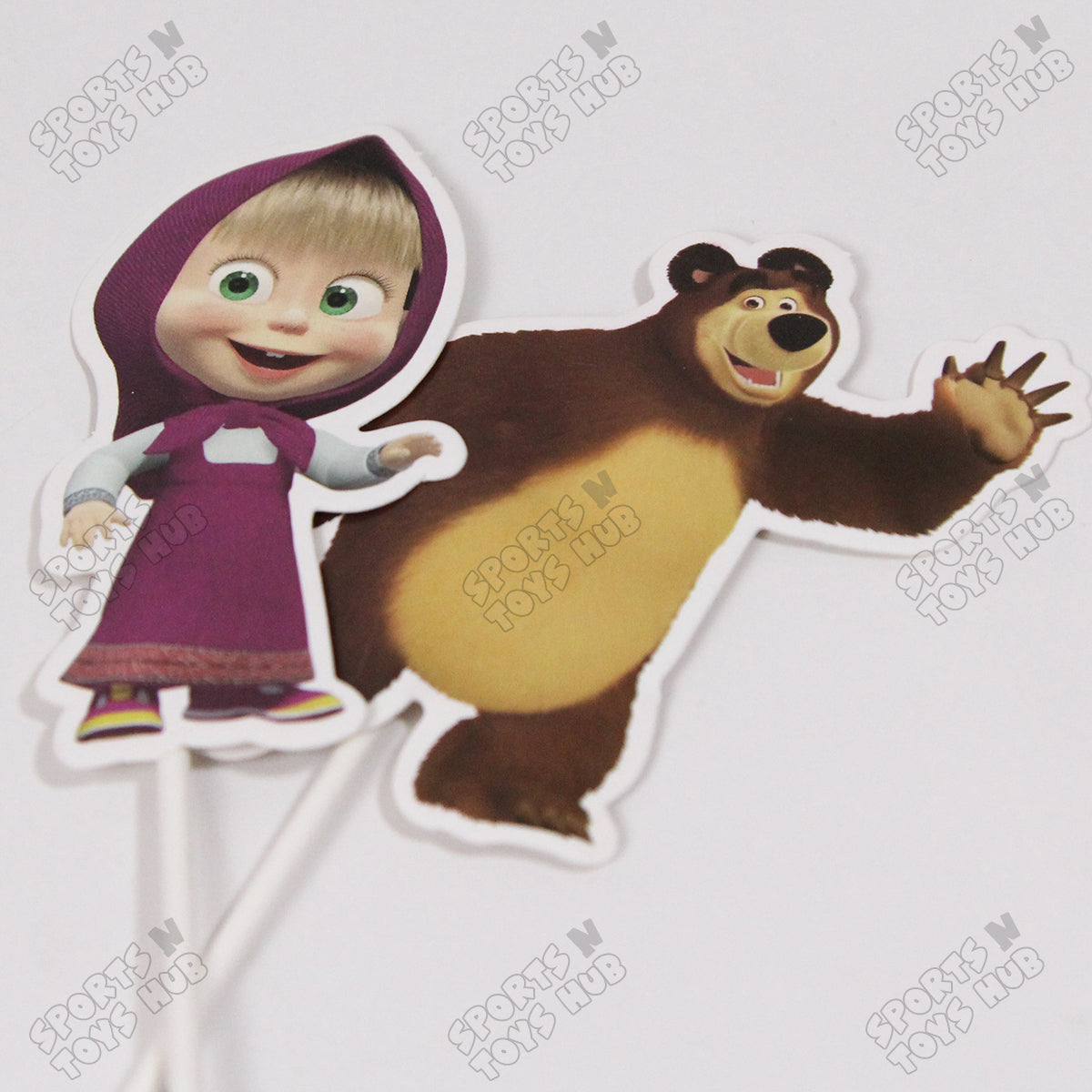 Cartoon Characters HBD M@sha & The Bear Cake Topper - 6 Pcs