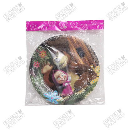 Printed Cartoon Character Masha The Bear Disposable Plates - Pack Of 10