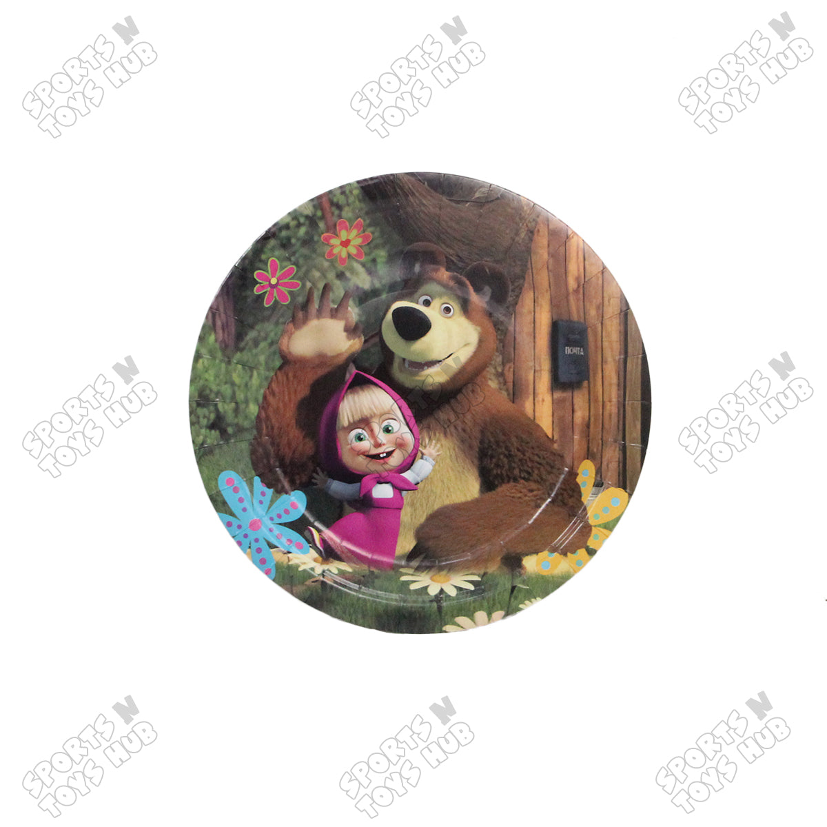 Printed Cartoon Character Masha The Bear Disposable Plates - Pack Of 10