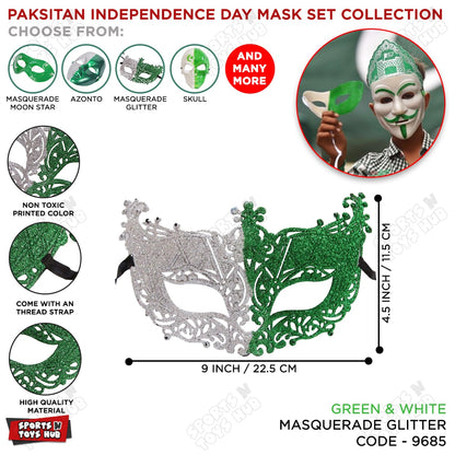 Independence Day 14 August Masquerade Glitter Mask
