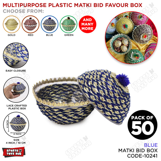 Lace Crafted Plastic Matki Favor Boxes for Nikkah Bid