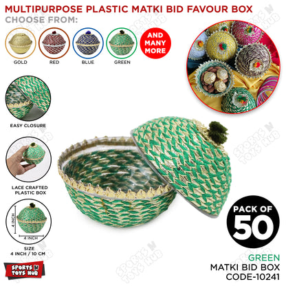 Lace Crafted Plastic Matki Favor Boxes for Nikkah Bid
