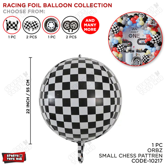 Small Chess Pattern Round Foil Balloon