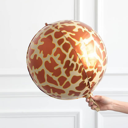 22 Inch - 4D Shape Jungle Safari Giraffe Skin Pattern Orbz Foil Balloons