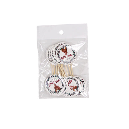 Mehndi Night Sweet & Cup Cake Toppers - Pack Of 12