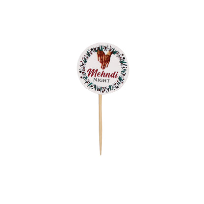 Mehndi Night Sweet & Cup Cake Toppers - Pack Of 12