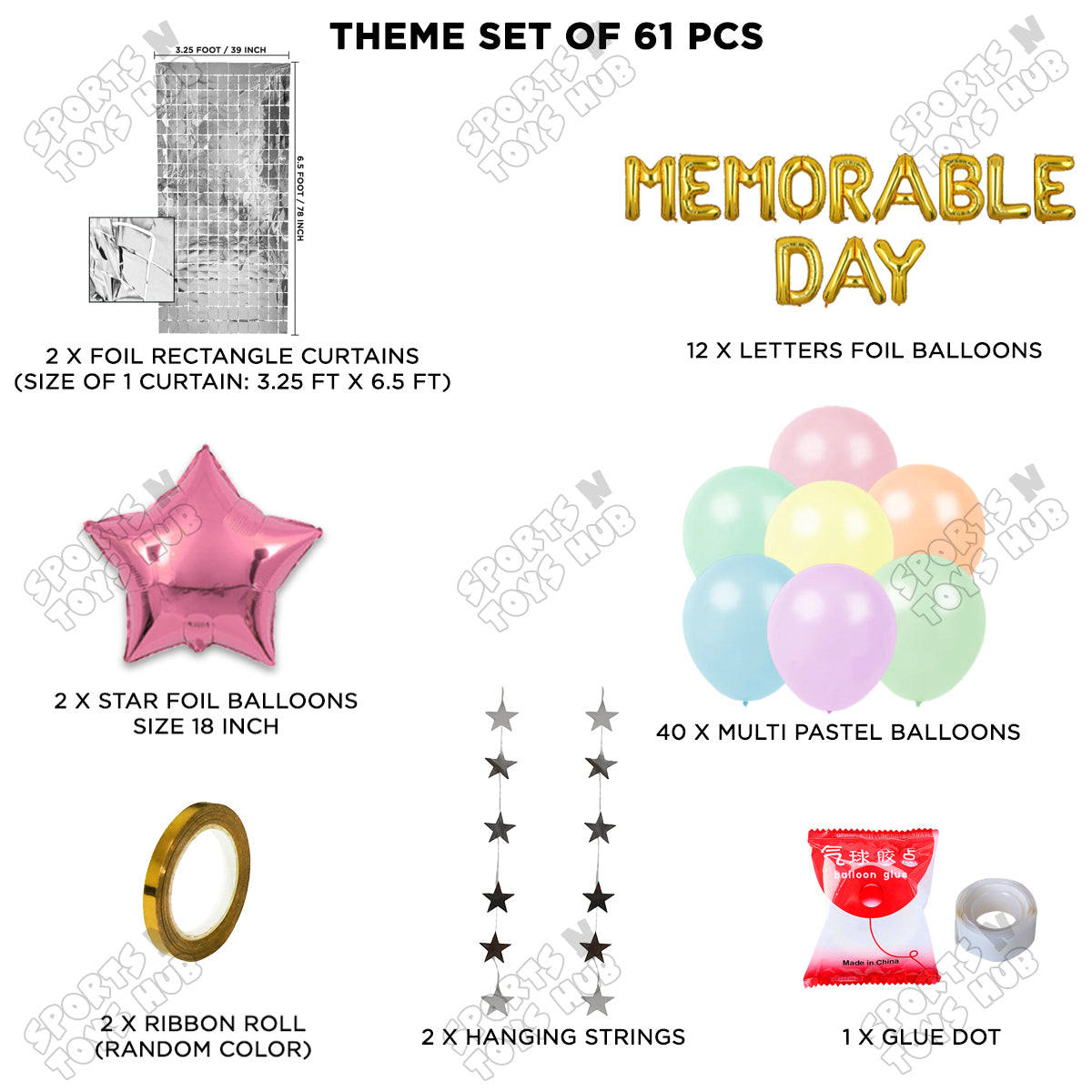 Memorable Day Foil Letters Theme Collection