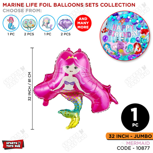 Mer-maid Foil Balloon - 32 Inch