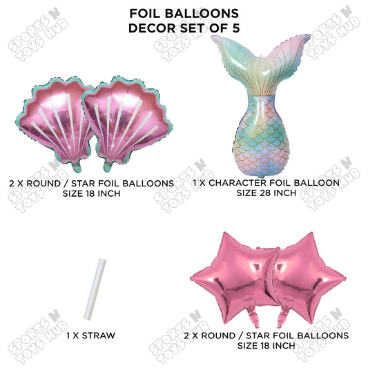 Mer-m@id Tail Foil Balloon Set