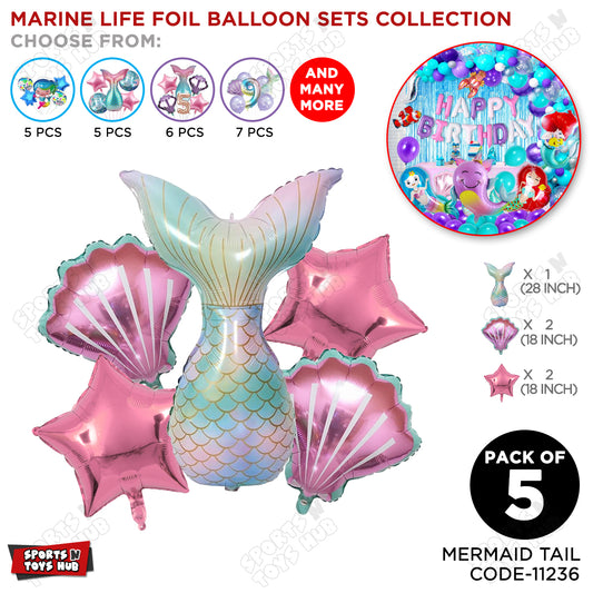 Mer-m@id Tail Foil Balloon Set