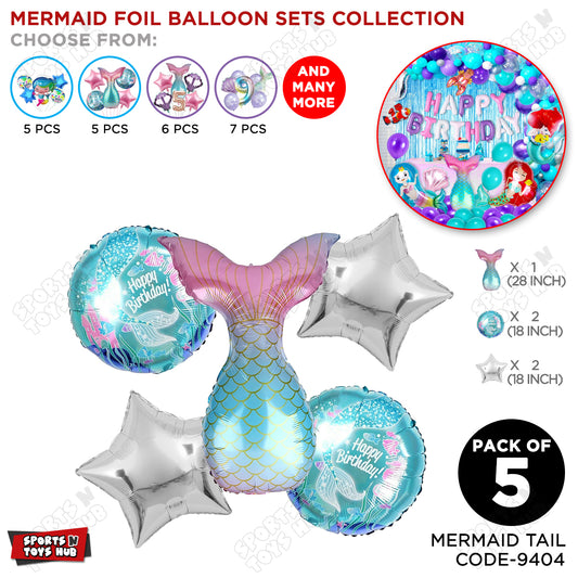 Mer-maid Tail Foil Balloon Set