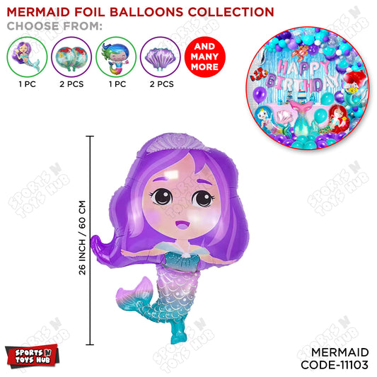 26 Inch Merm@id Foil Balloon Collection