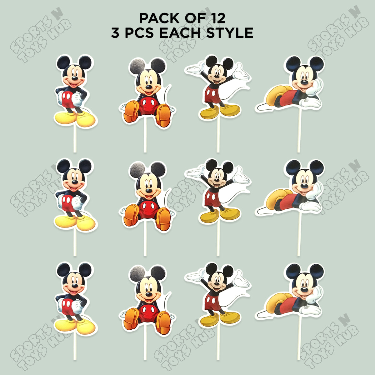 Cartoon Characters Mic-key M0use Family Cup Cake Topper - 12 Pcs