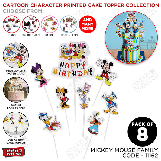 Cartoon Characters Mic-key M0use Family Cake Topper - 8 Pcs