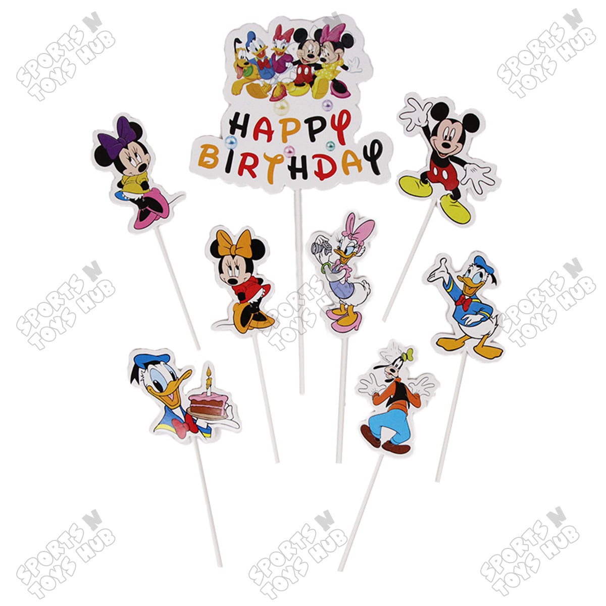 Cartoon Characters Mic-key M0use Family Cake Topper - 8 Pcs
