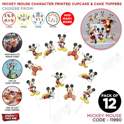 Cartoon Characters Mic-key M0use Family Cup Cake Topper - 12 Pcs