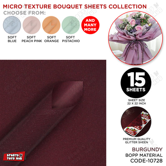 Micro Check Texture with Glitter Translucent Korean Bouquet Paper - Pack of 15