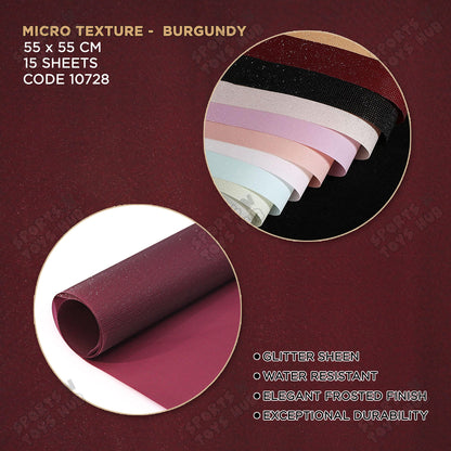 Micro Check Texture with Glitter Translucent Korean Bouquet Paper - Pack of 15