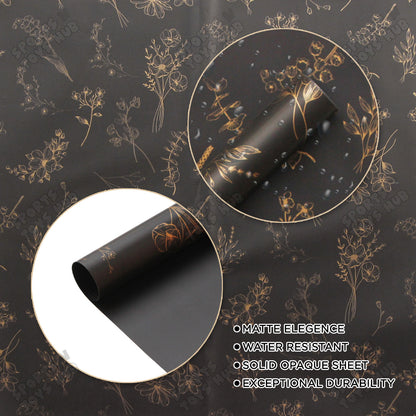 Midnight Floral Bloom Solid Opaque Floral Bouquet Wrapping Sheets
