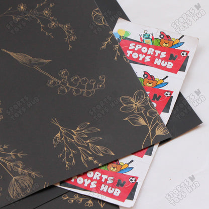 Midnight Floral Bloom Solid Opaque Floral Bouquet Wrapping Sheets
