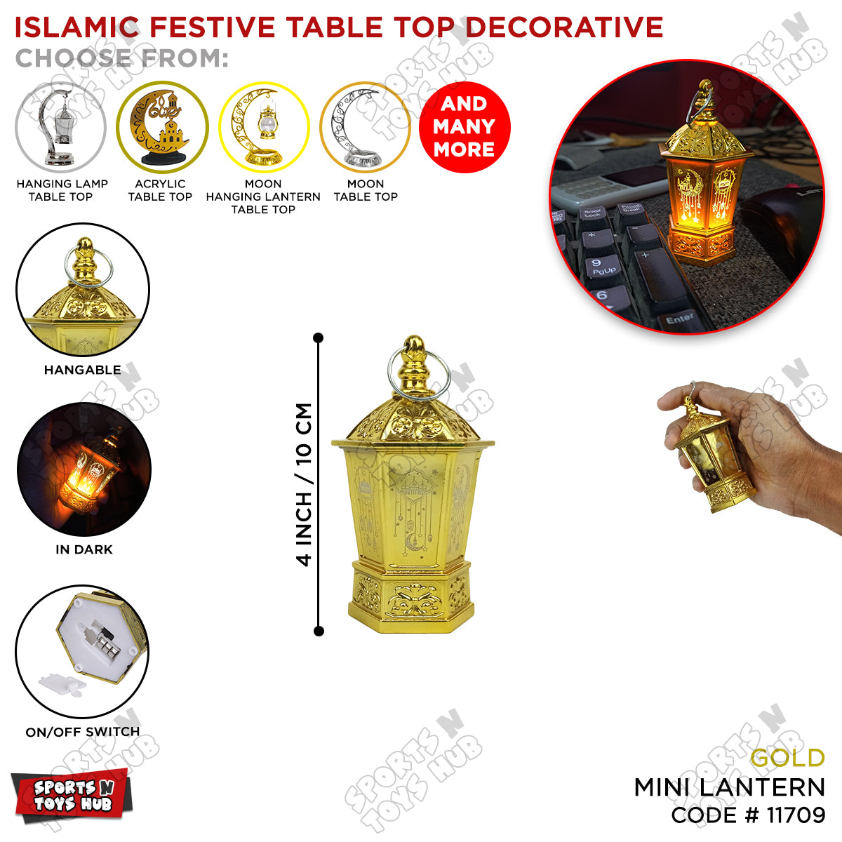 4 Inch Mini LED Hanging Lantern