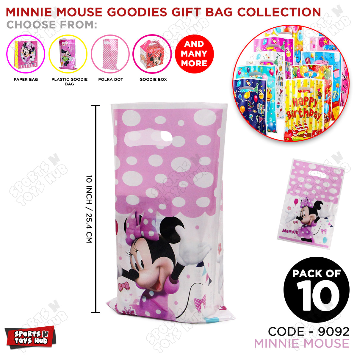 Mi-nn-ie M0use Goodies Gift Bags - 10 Pcs