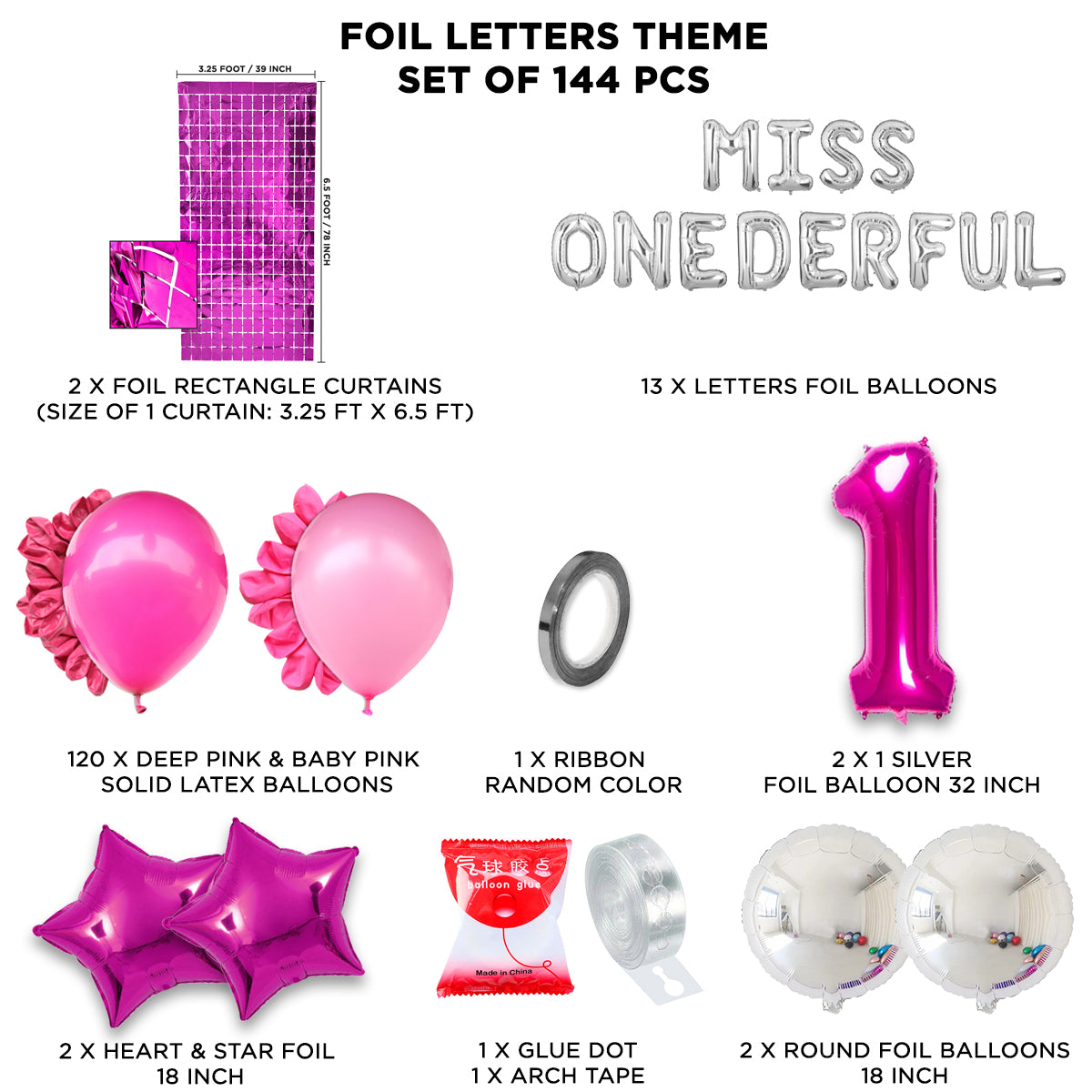 Mr & Miss One Derful Foil Letter Arch Theme