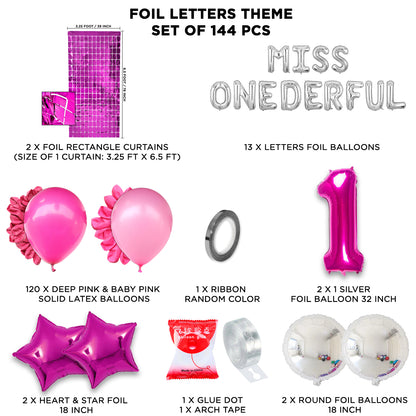 Mr & Miss One Derful Foil Letter Arch Theme