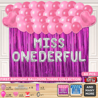 Mr & Miss One Derful Foil Letter Theme With Curtain
