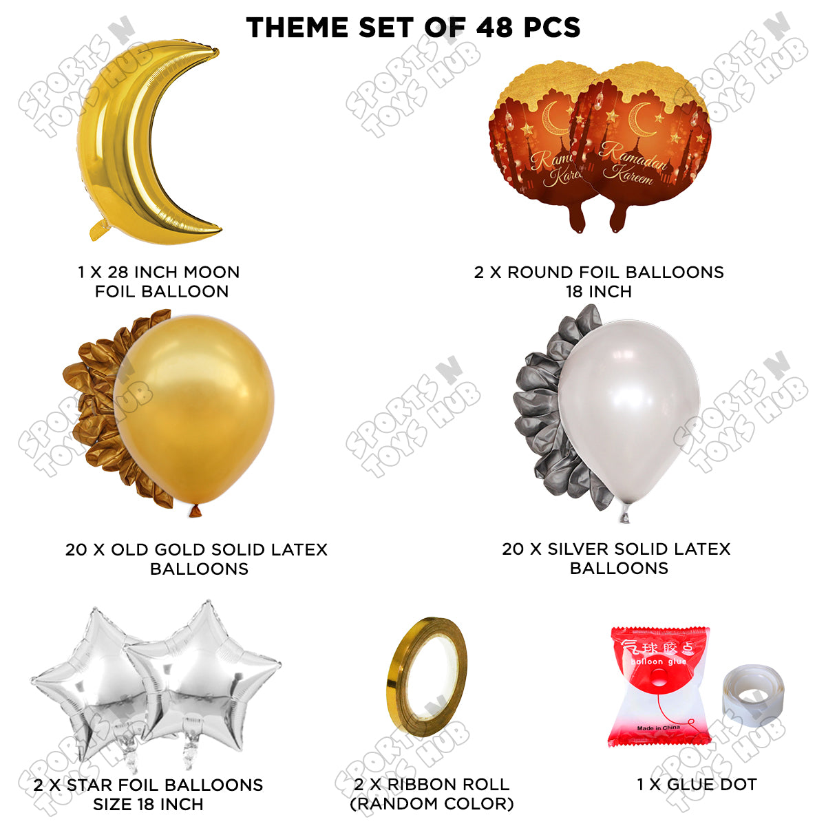 Ramadan Mubarak Foil Balloon Set Theme Collection