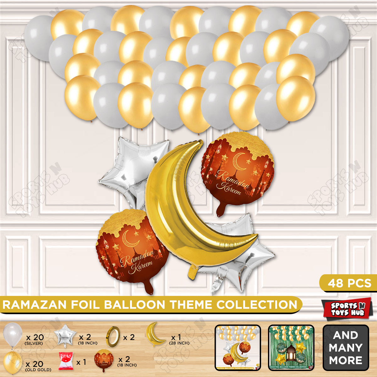 Ramadan Mubarak Foil Balloon Set Theme Collection