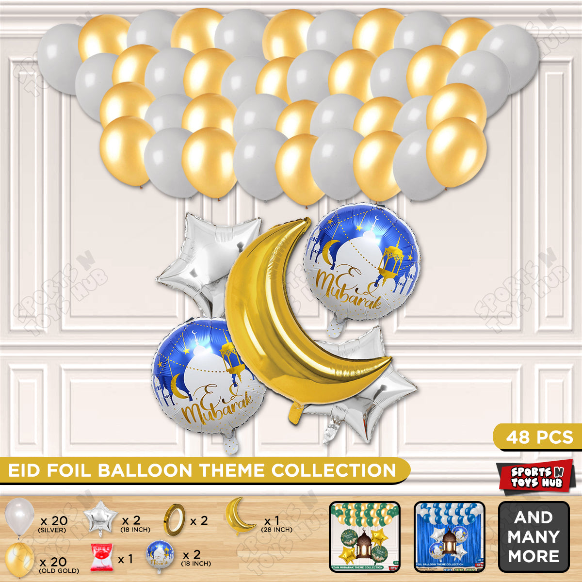 Eid Mubarak Foil Balloon Set Theme Collection