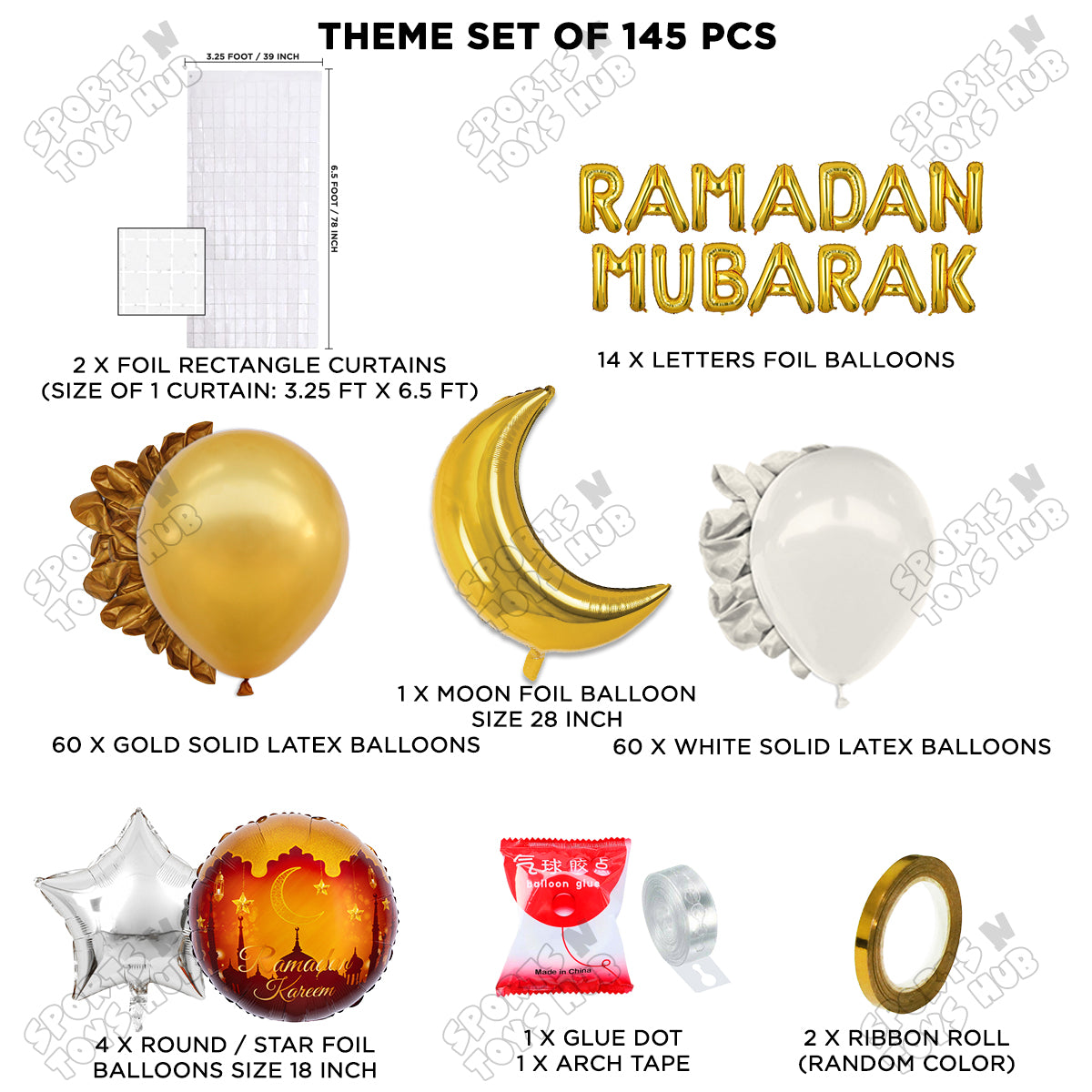 Ramadan Mubarak Foil Balloon Set Theme Collection