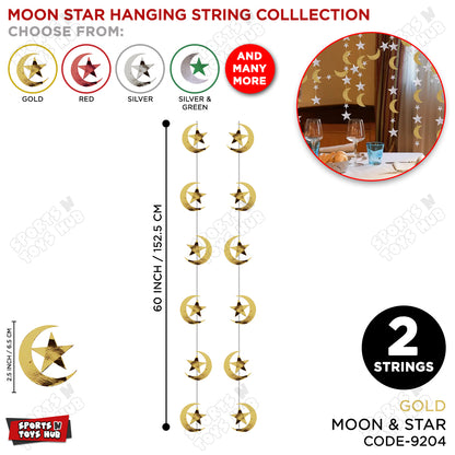 Moon & Star Shape Hanging Strings - Pack Of 2