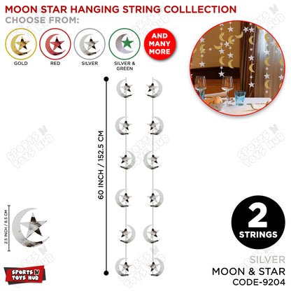 Moon & Star Shape Hanging Strings - Pack Of 2