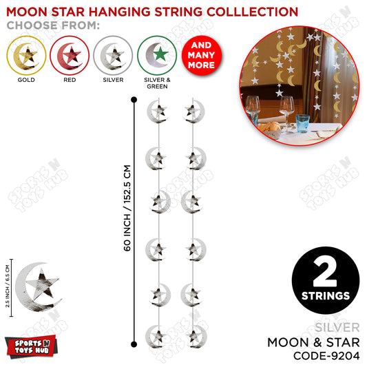 Moon & Star Shape Hanging Strings - Pack Of 2