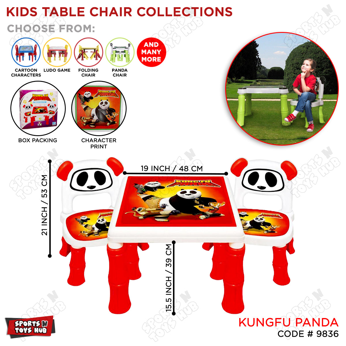 Kungfu Panda Kids Table and Chair Set