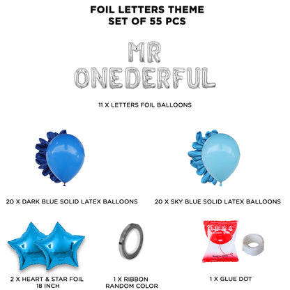 Mr & Miss One Derful Foil Letter Theme Without Curtain