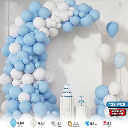 Sky Blue & White Color Latex Balloon Arch Garland Theme